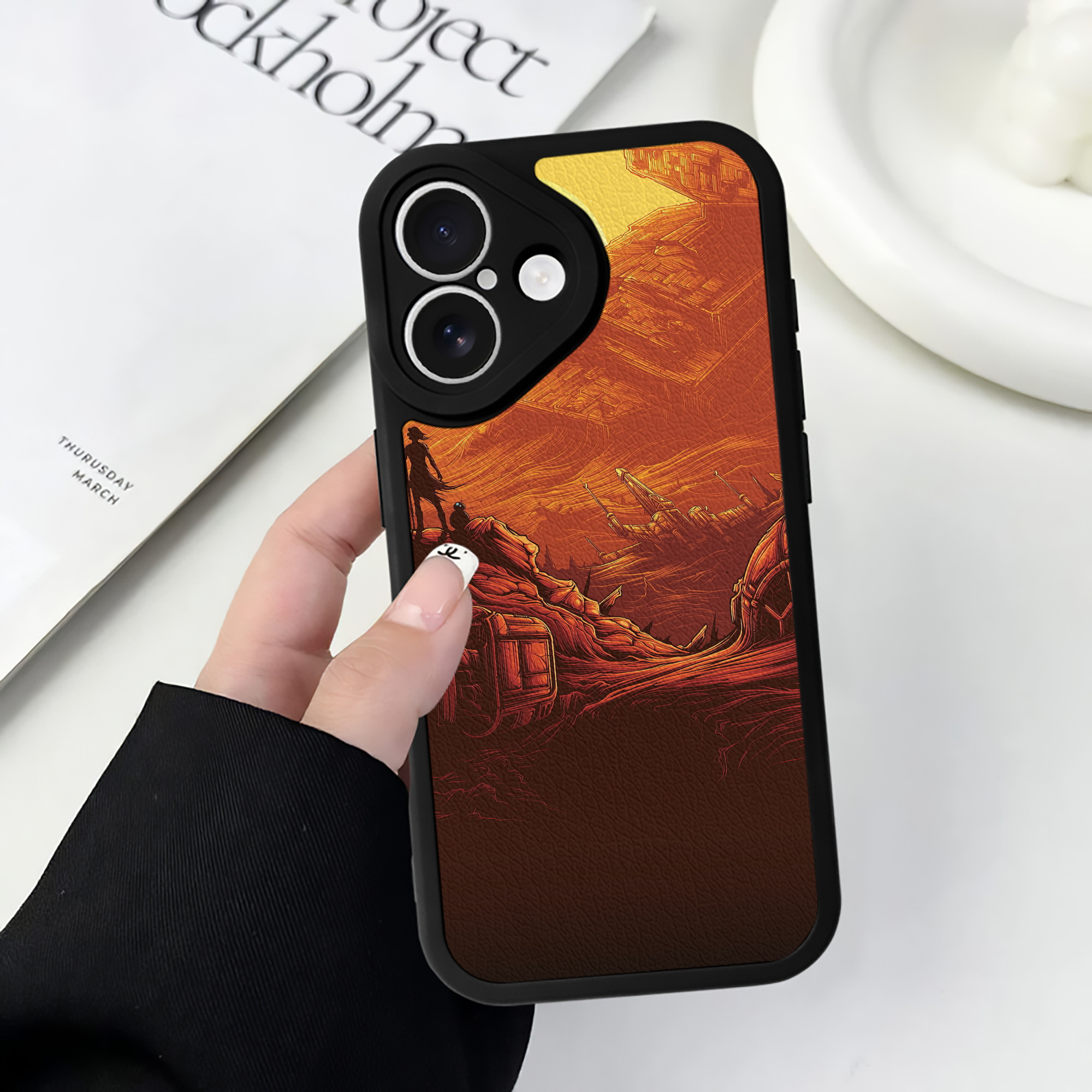 （画像用） スター・ウォーズ Star Wars 【iPhone 16シリーズ対応】シリコンスマホケース（レザー調） 材質：シリコン